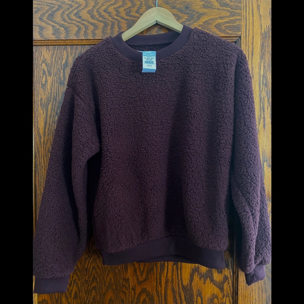 American Eagle Maroon Sherpa sweatshirt